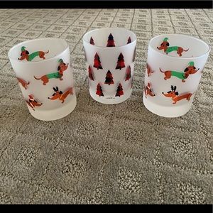 NEW Set of 3 Culver Christmas Holiday Glasses Frosted Holiday Theme